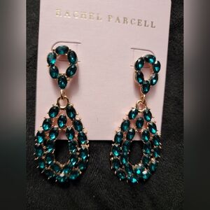 Gold and Green Intricate Chandelier Earrings